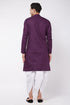 VASTRAMAY Purple Cotton Baap Beta Kurta Dhoti Set